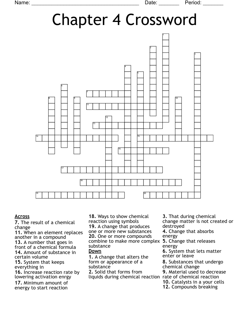 Chapter 4 Crossword