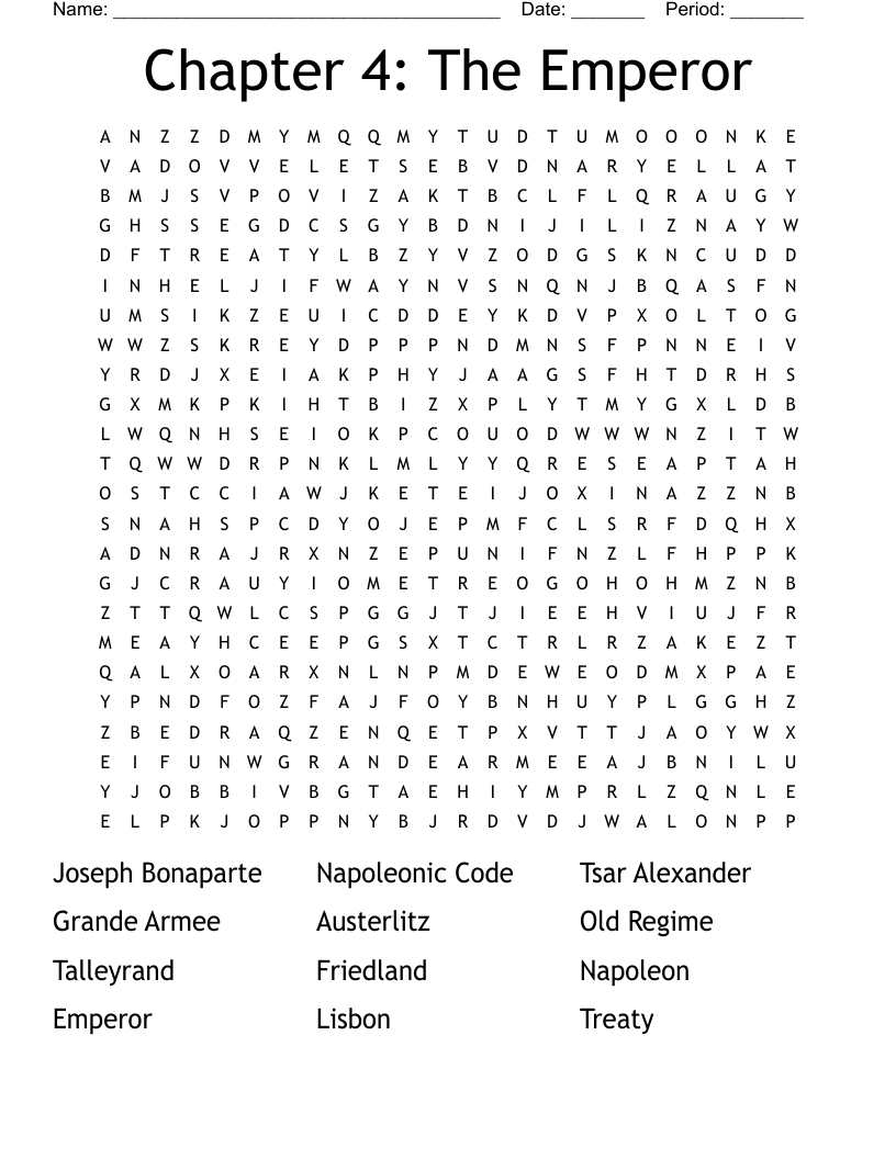 Chapter 4: The Emperor Word Search