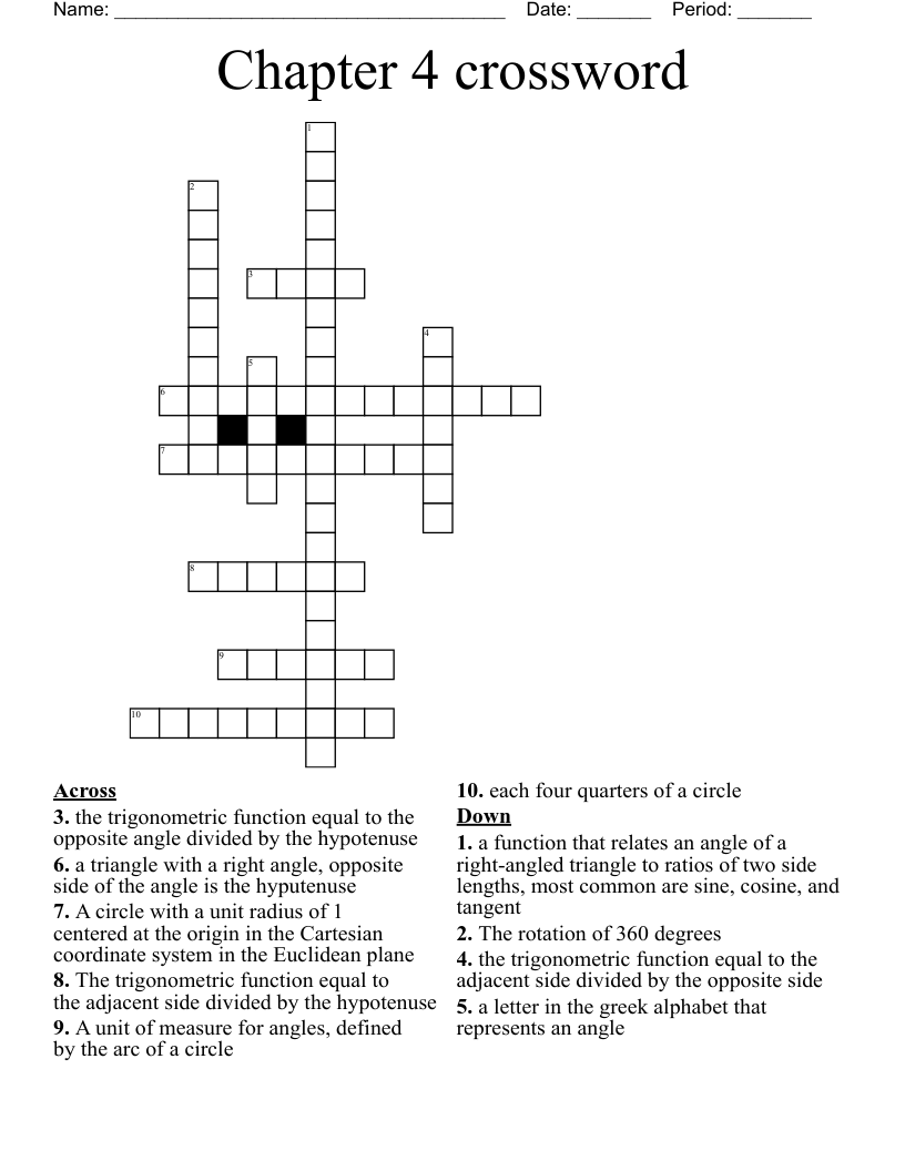 Chapter 4 crossword