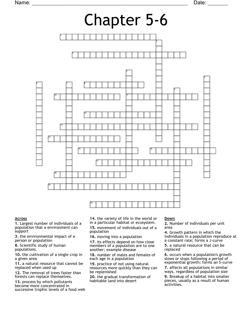Chapter 5-6 Crossword