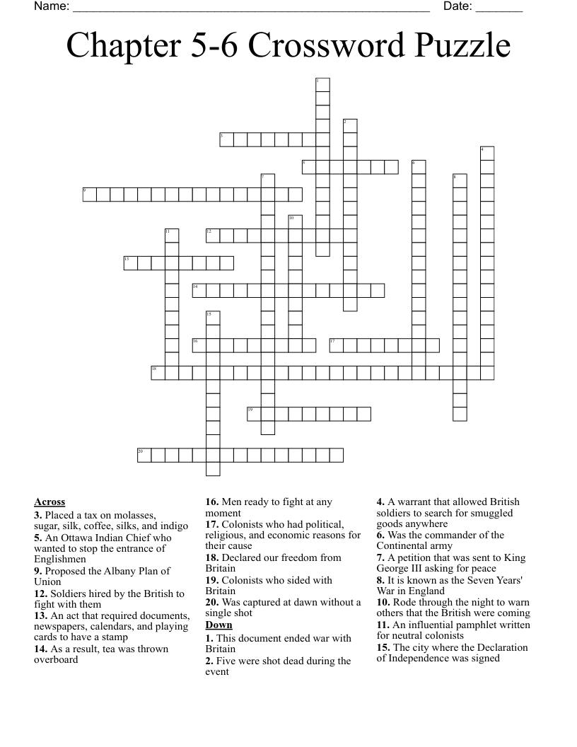 Chapter 5-6 Crossword Puzzle