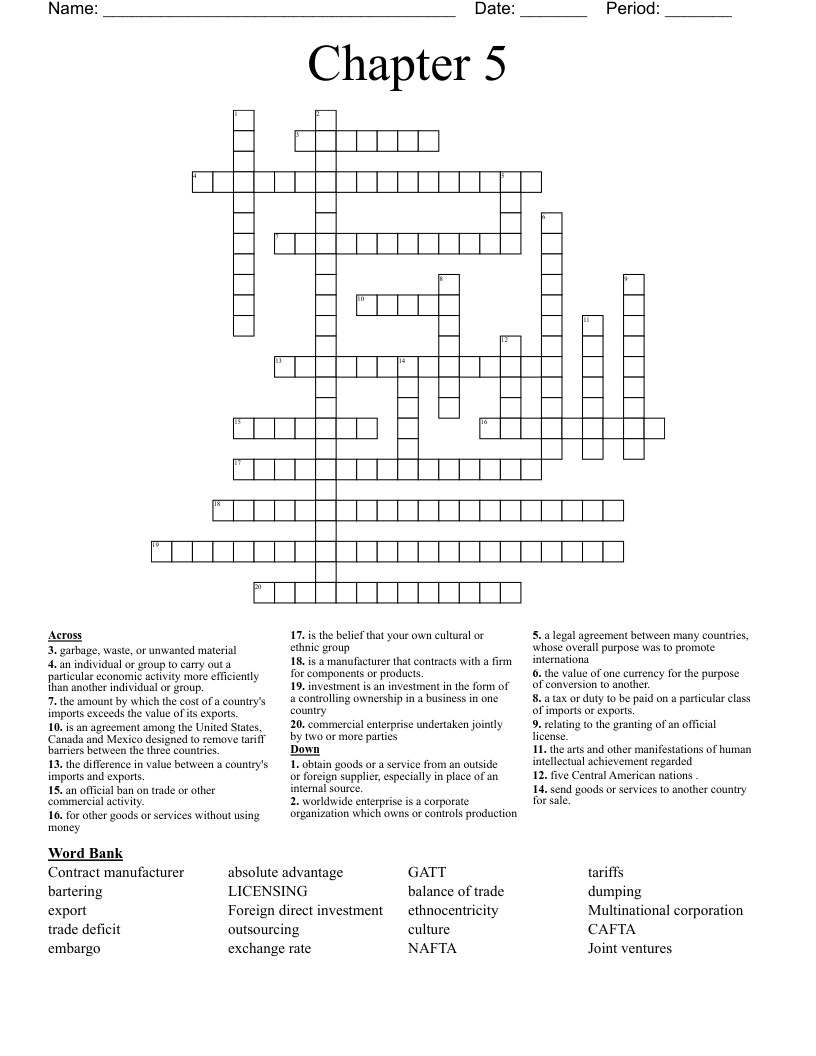 Chapter 5 Crossword