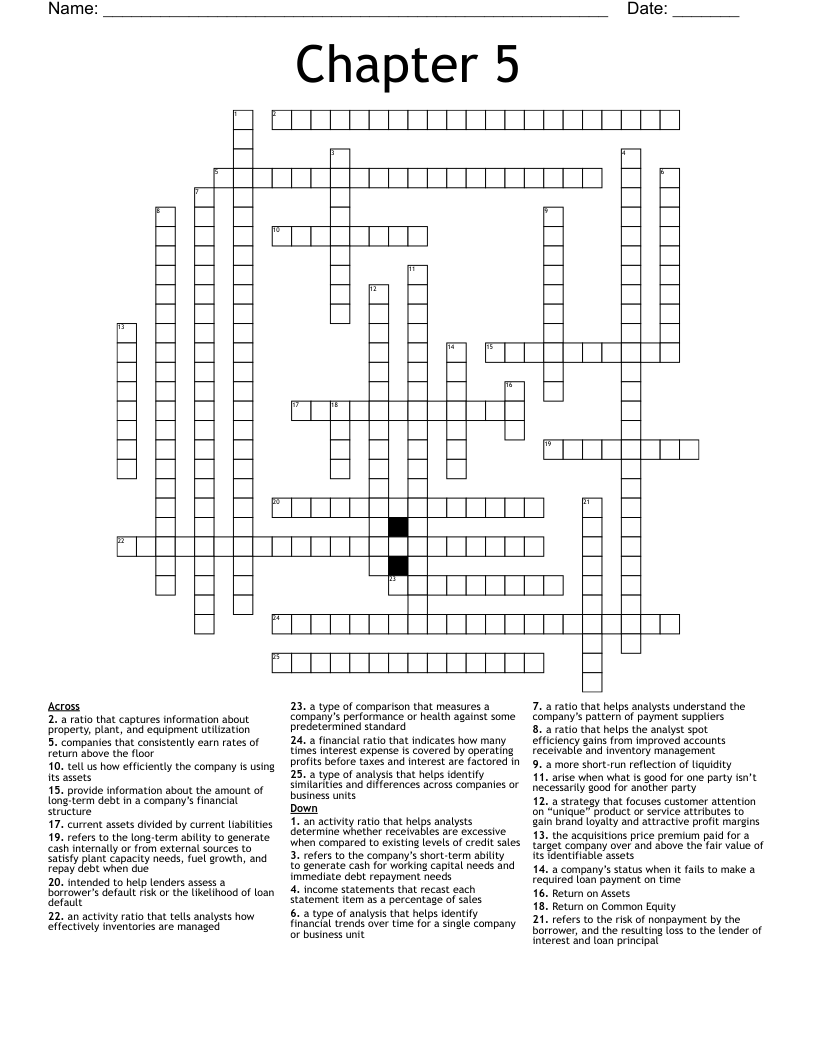 Chapter 5 Crossword