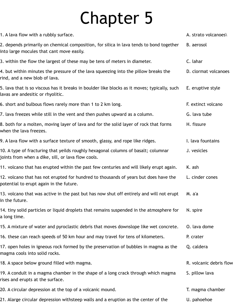 Chapter 5 Worksheet