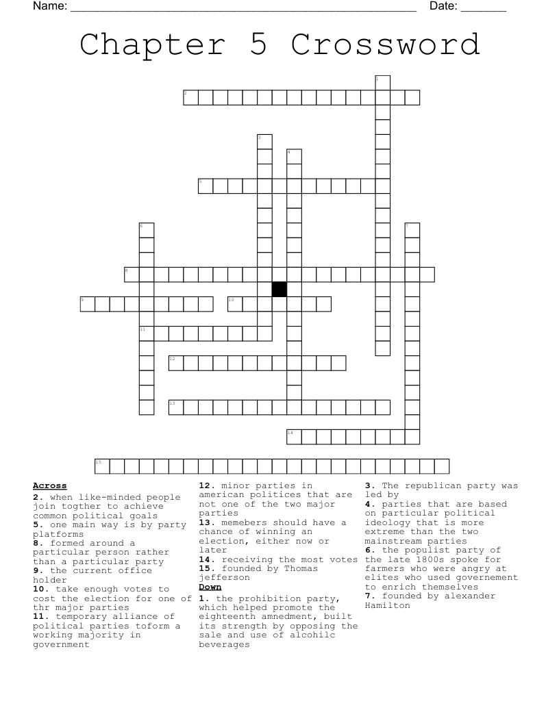 Chapter 5 Crossword