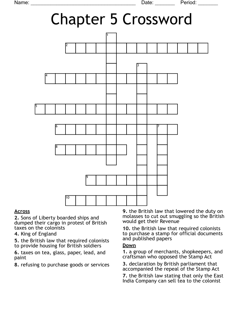 Chapter 5 Crossword