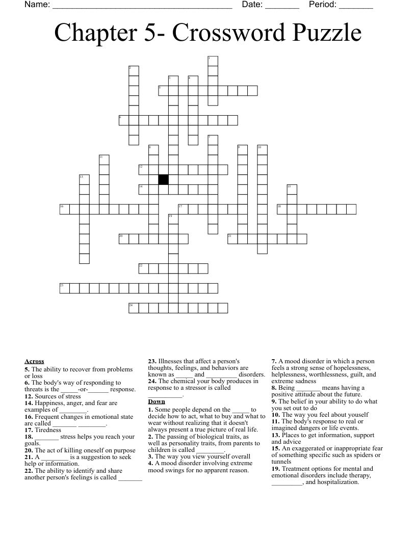 Chapter 5- Crossword Puzzle