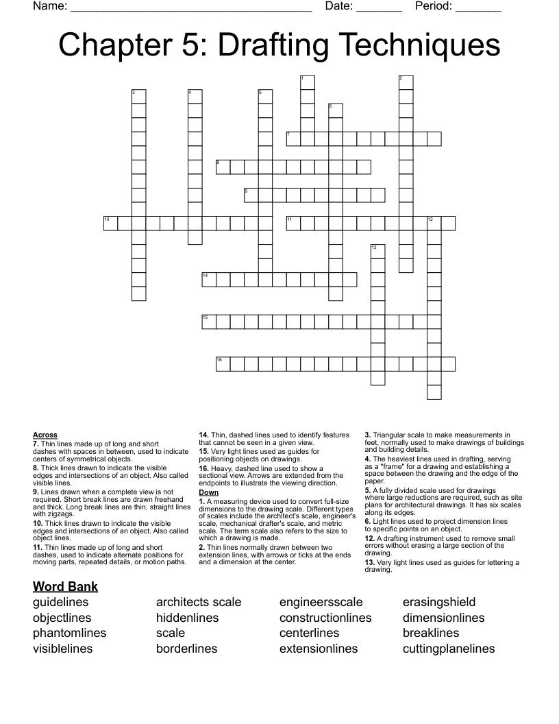 Chapter 5: Drafting Techniques Crossword