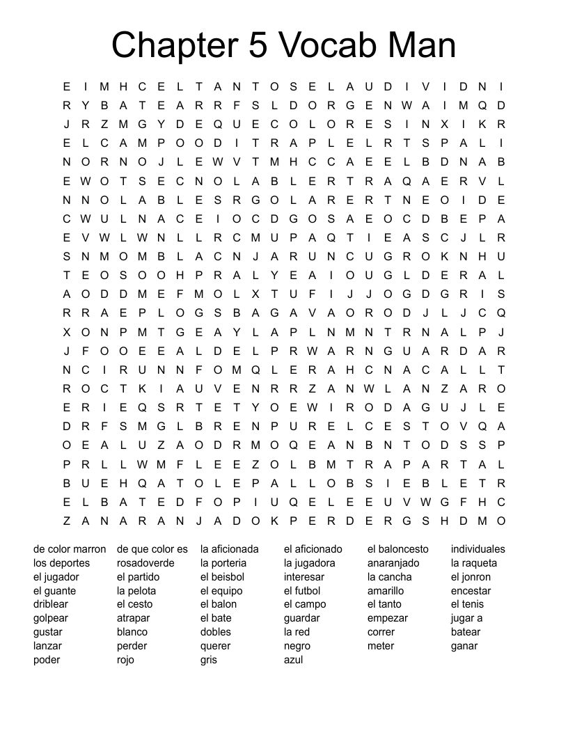 Chapter 5 Vocab Man Word Search