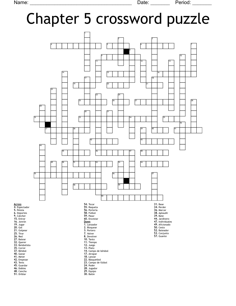 Chapter 5 crossword puzzle