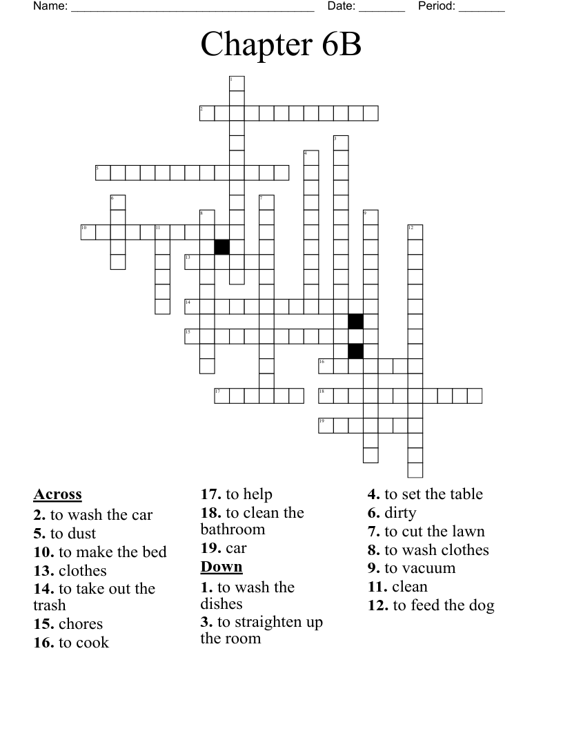 Chapter 6B Crossword
