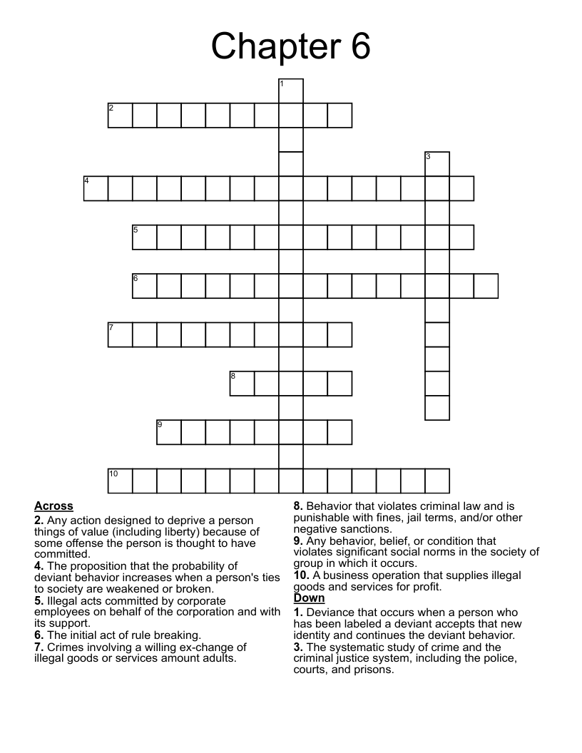 Chapter 6 Crossword