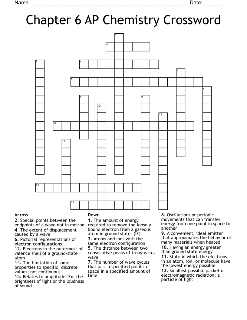 Chapter 6 AP Chemistry Crossword