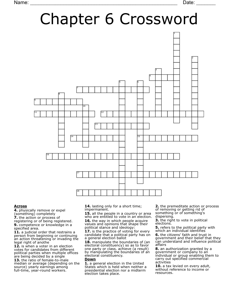 Chapter 6 Crossword 