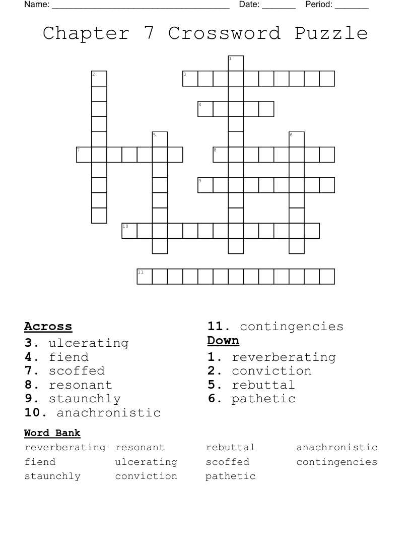 Chapter 7 Crossword Puzzle