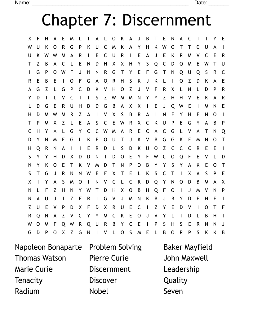 Chapter 7: Discernment Word Search