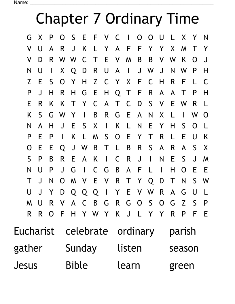 Chapter 7 Ordinary Time Word Search
