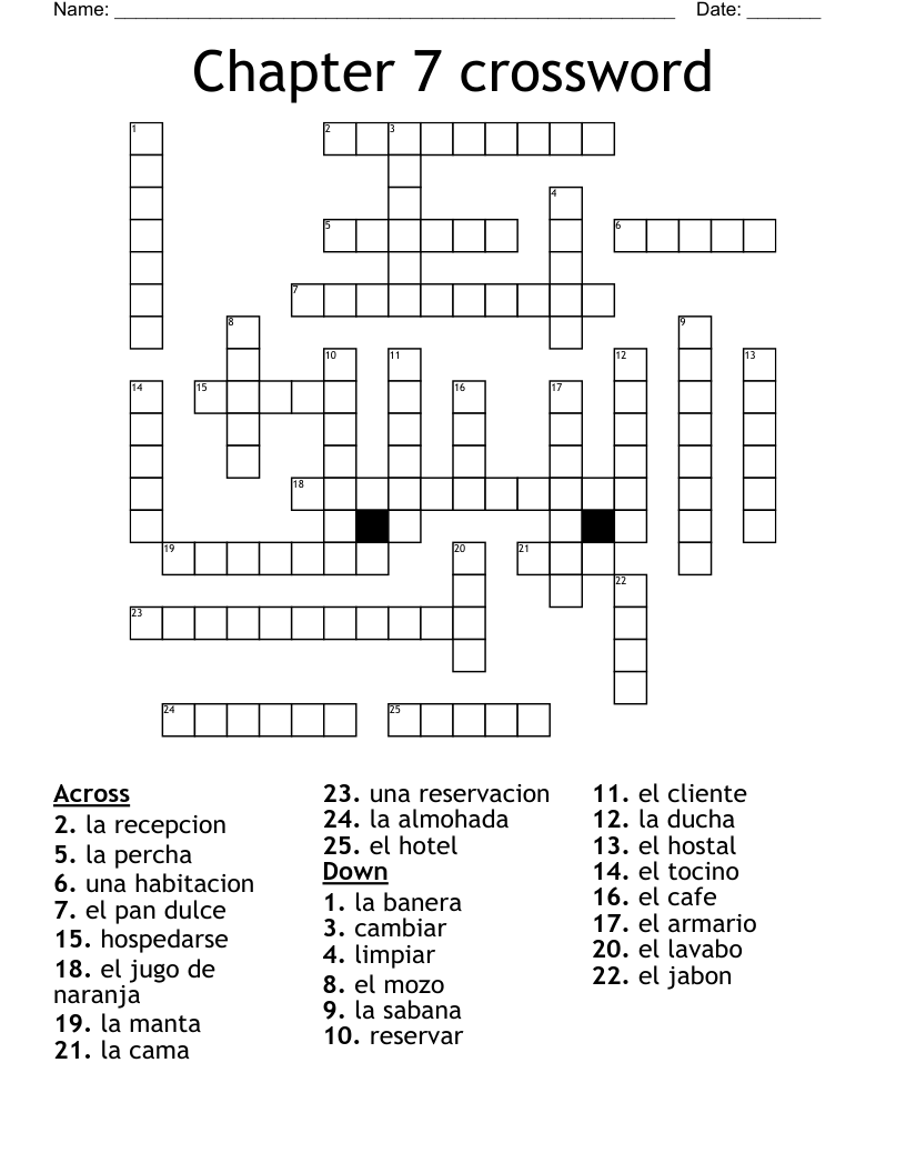 Chapter 7 crossword
