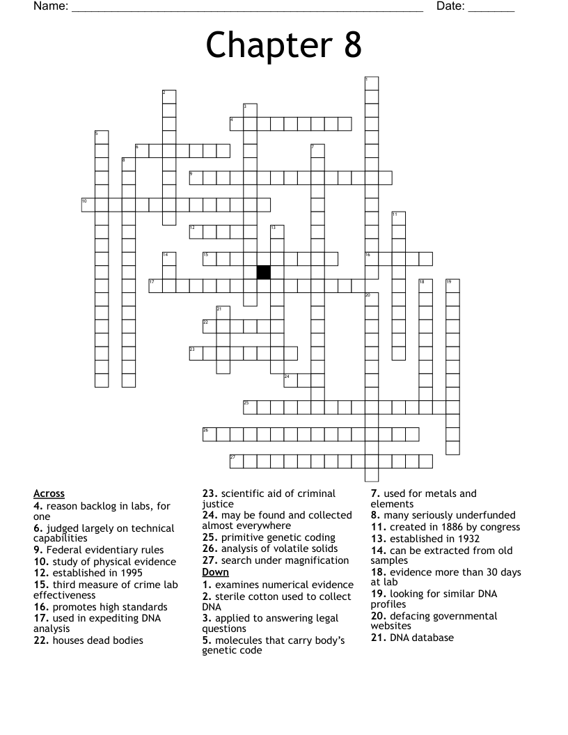 Chapter 8 Crossword