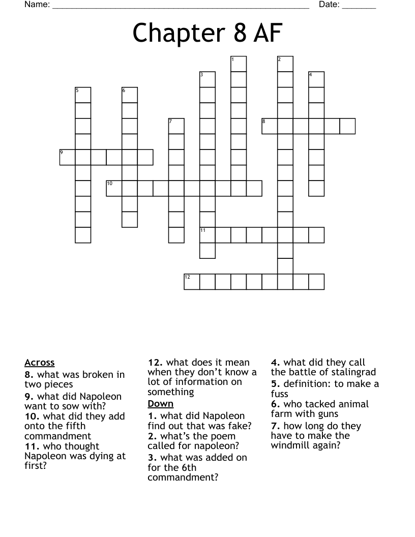 Chapter 8 AF Crossword