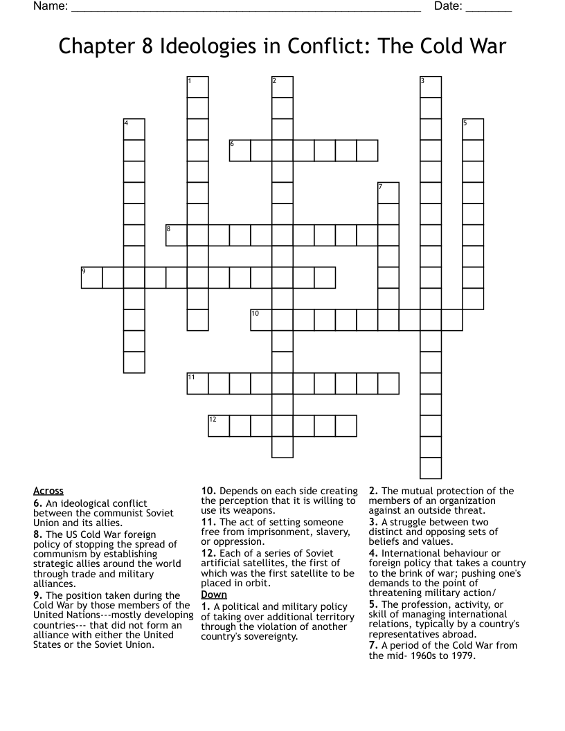 Chapter 8 Ideologies in Conflict: The Cold War Crossword