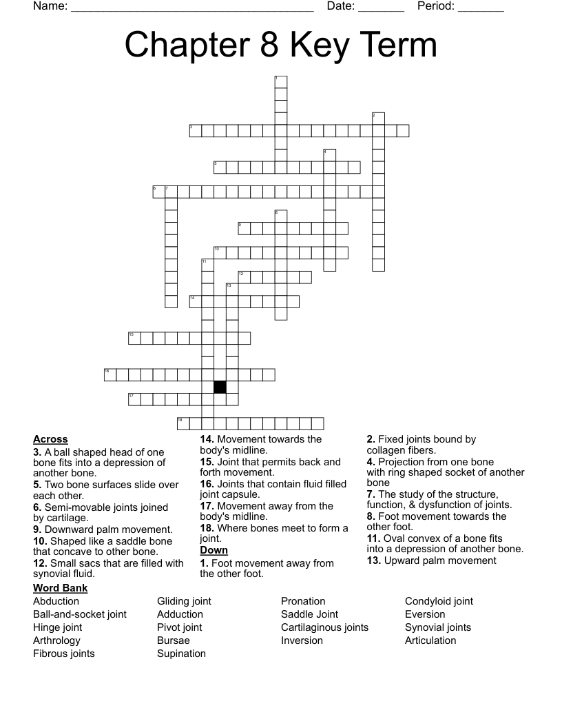 Chapter 8 Key Term Crossword
