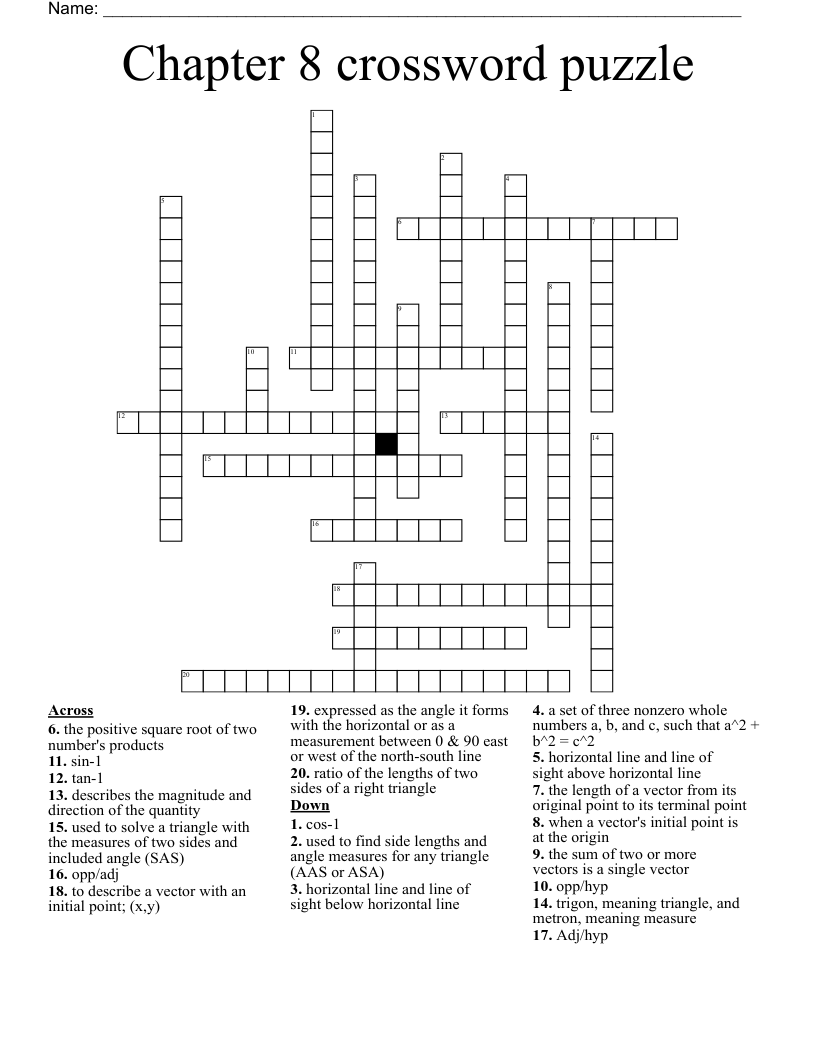 Chapter 8 crossword puzzle