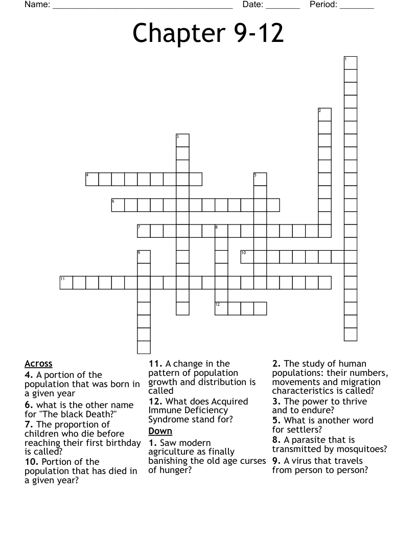 Chapter 9-12 Crossword