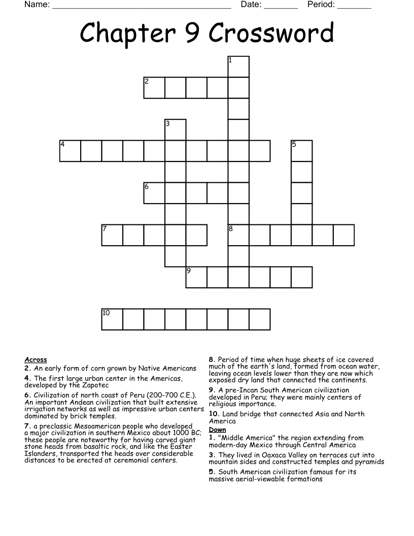 Chapter 9 Crossword
