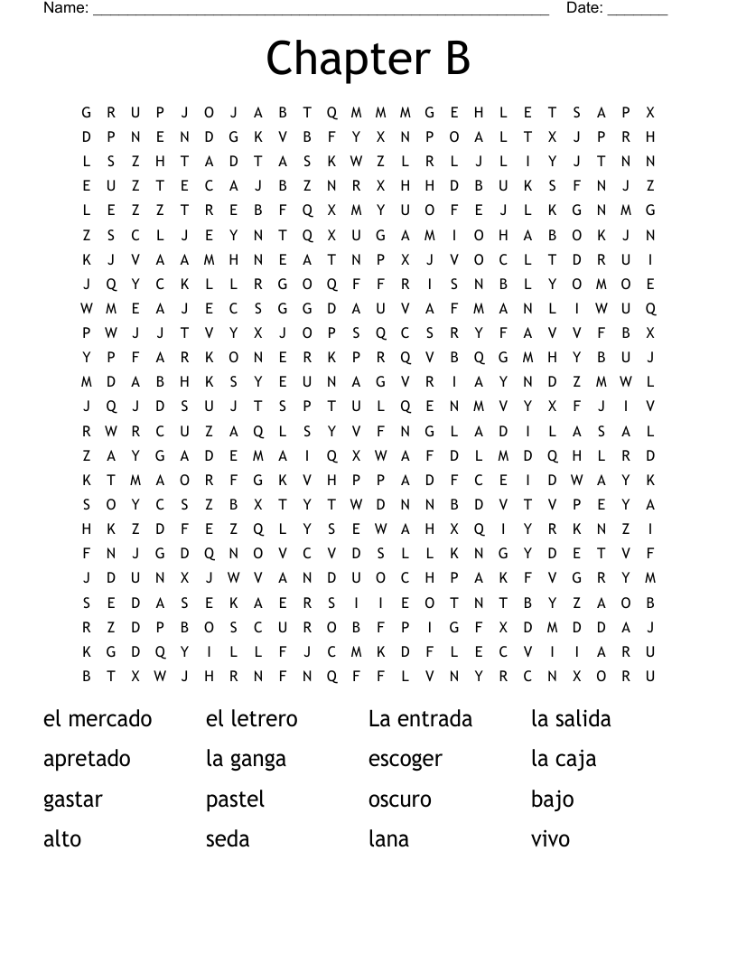 Chapter B Word Search
