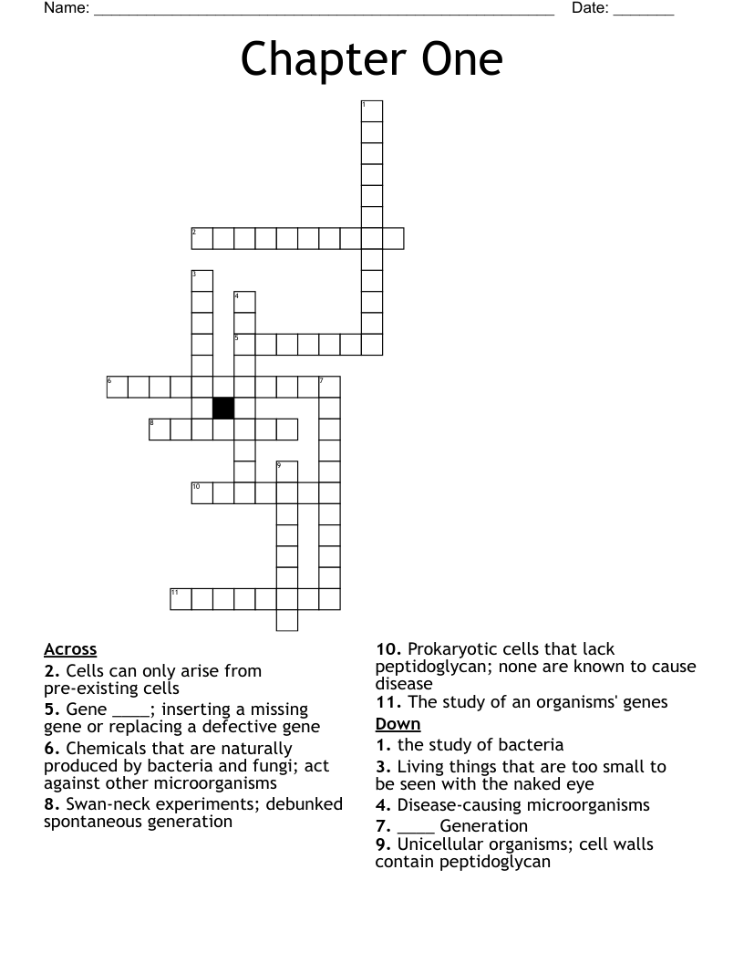 Chapter One Crossword