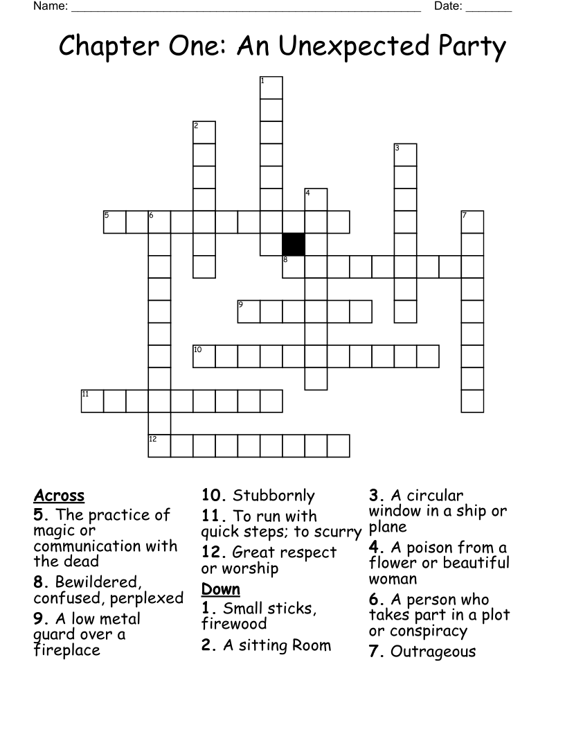 Chapter One: An Unexpected Party Crossword
