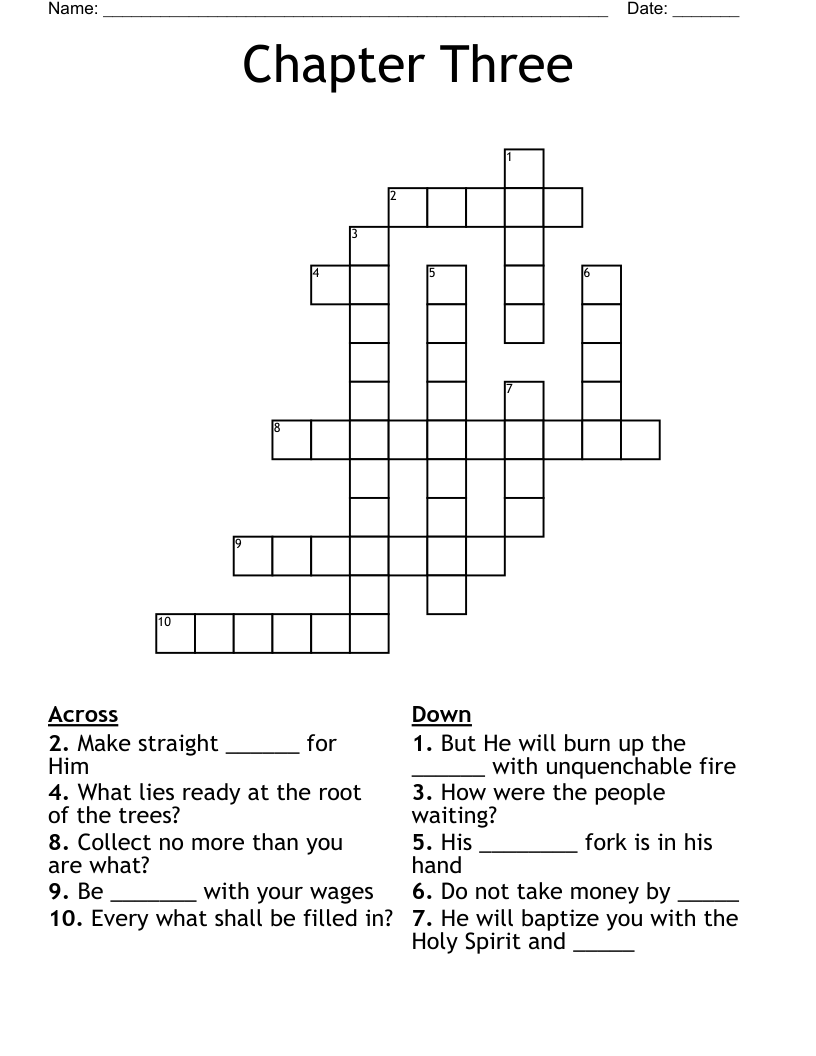 Chapter Three Crossword