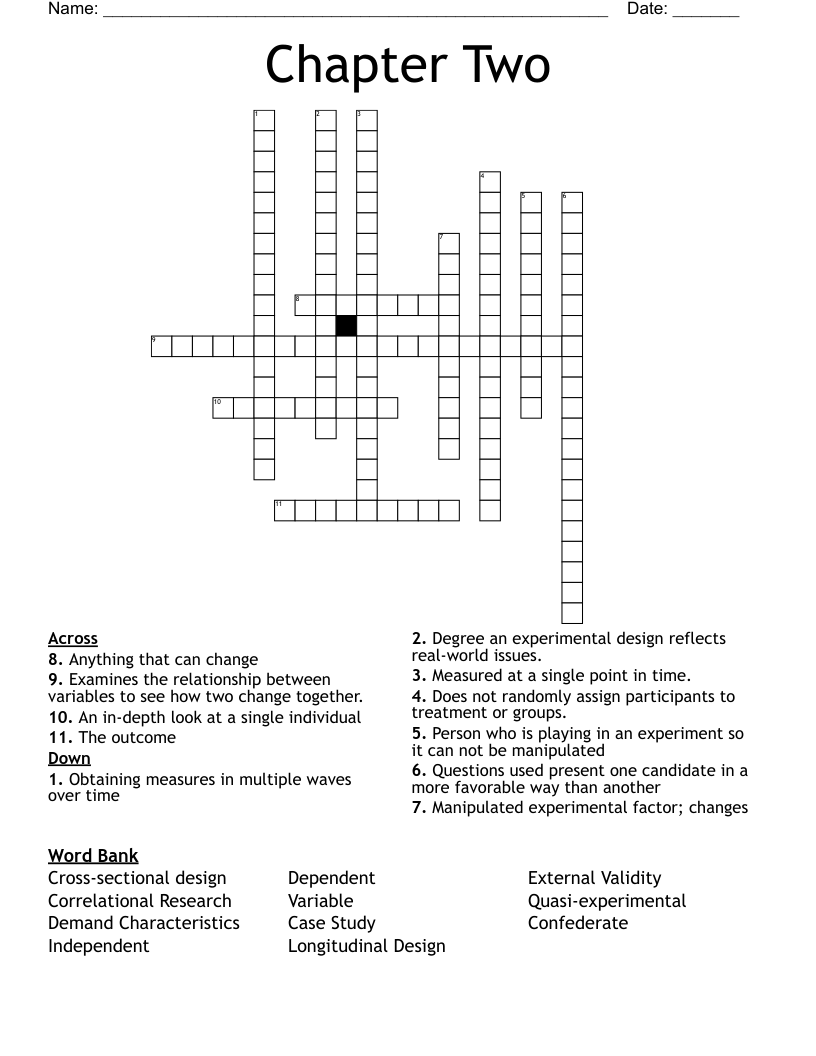 Chapter Two Crossword