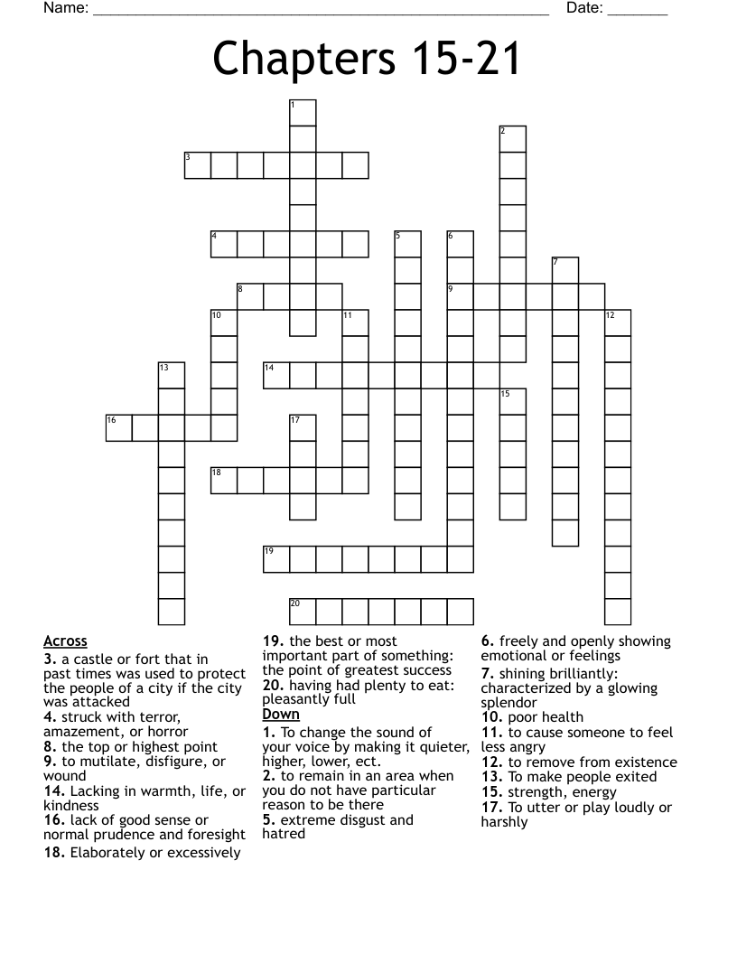 Chapters 15-21 Crossword