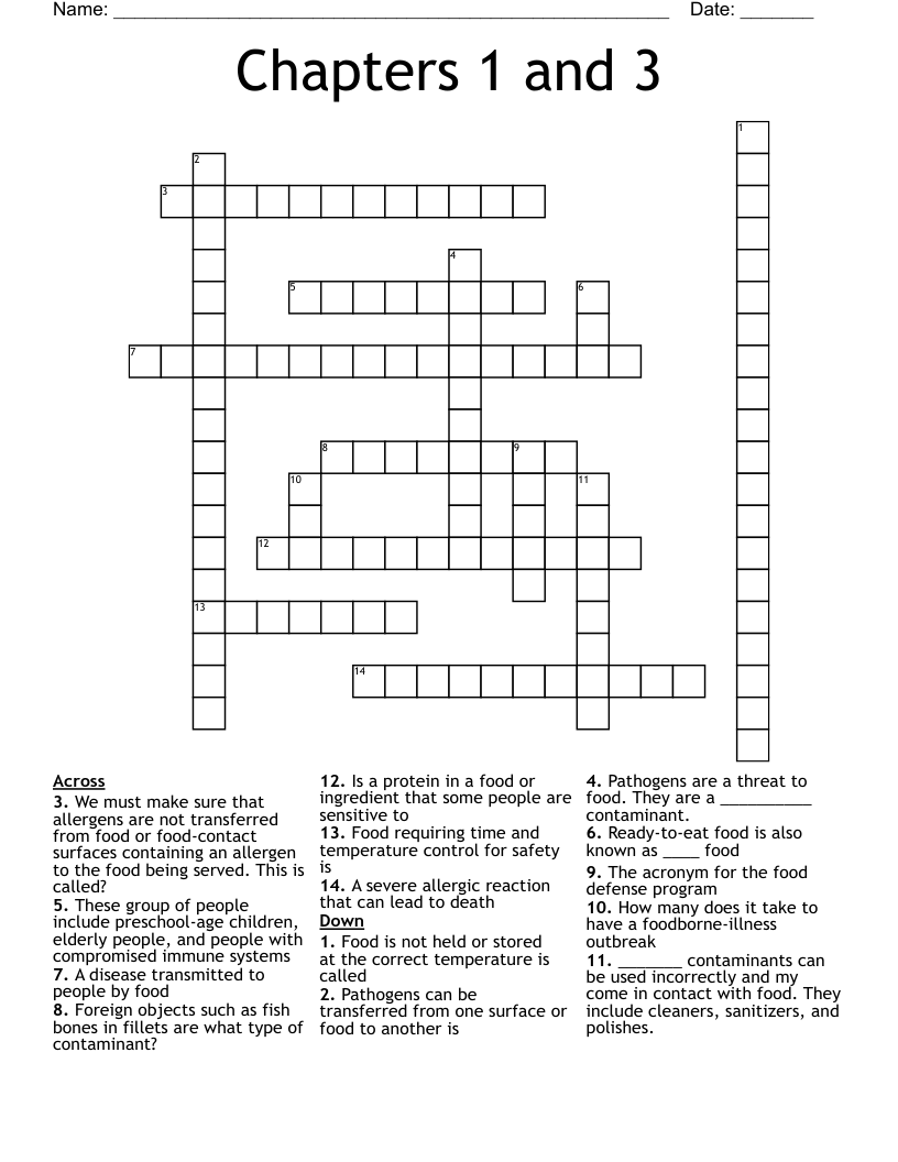 Chapters 1 and 3 Crossword