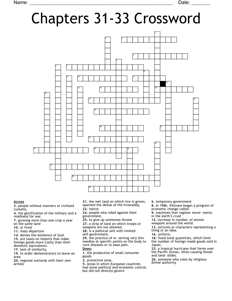 Chapters 31-33 Crossword