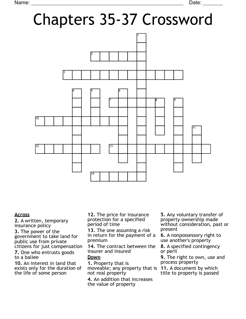 Chapters 35-37 Crossword