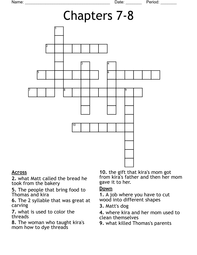 Chapters 7-8 Crossword