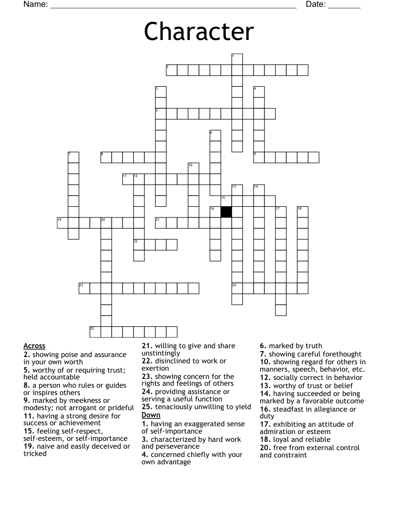 Character Crossword