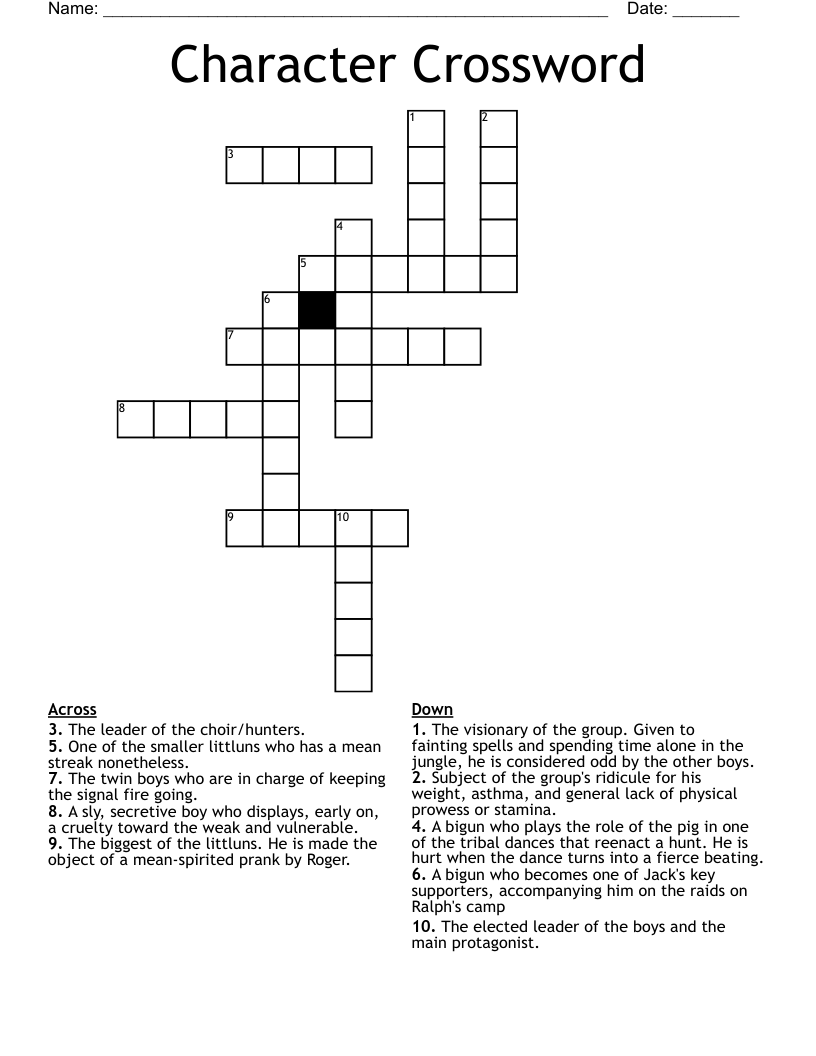 Character Crossword