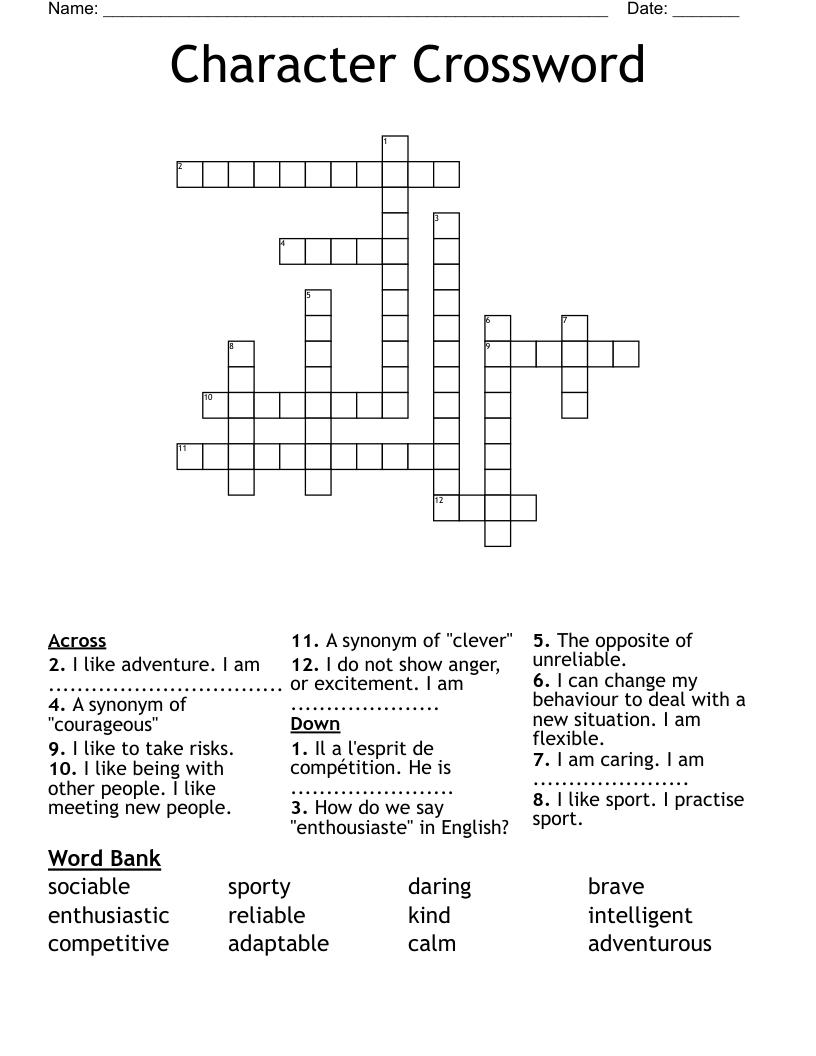 Character Crossword