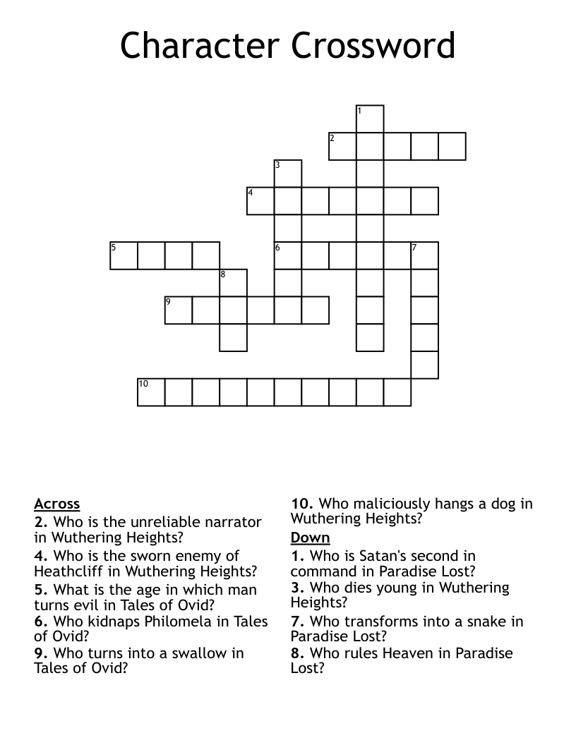 Character Crossword