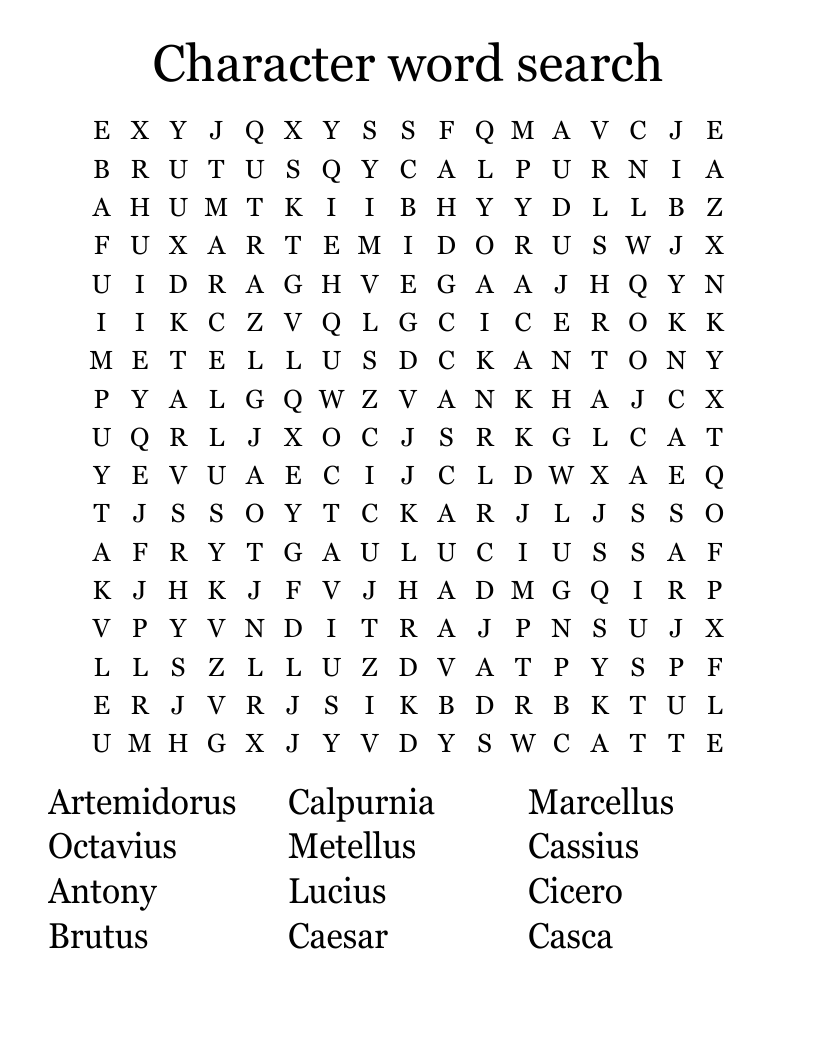 Character word search