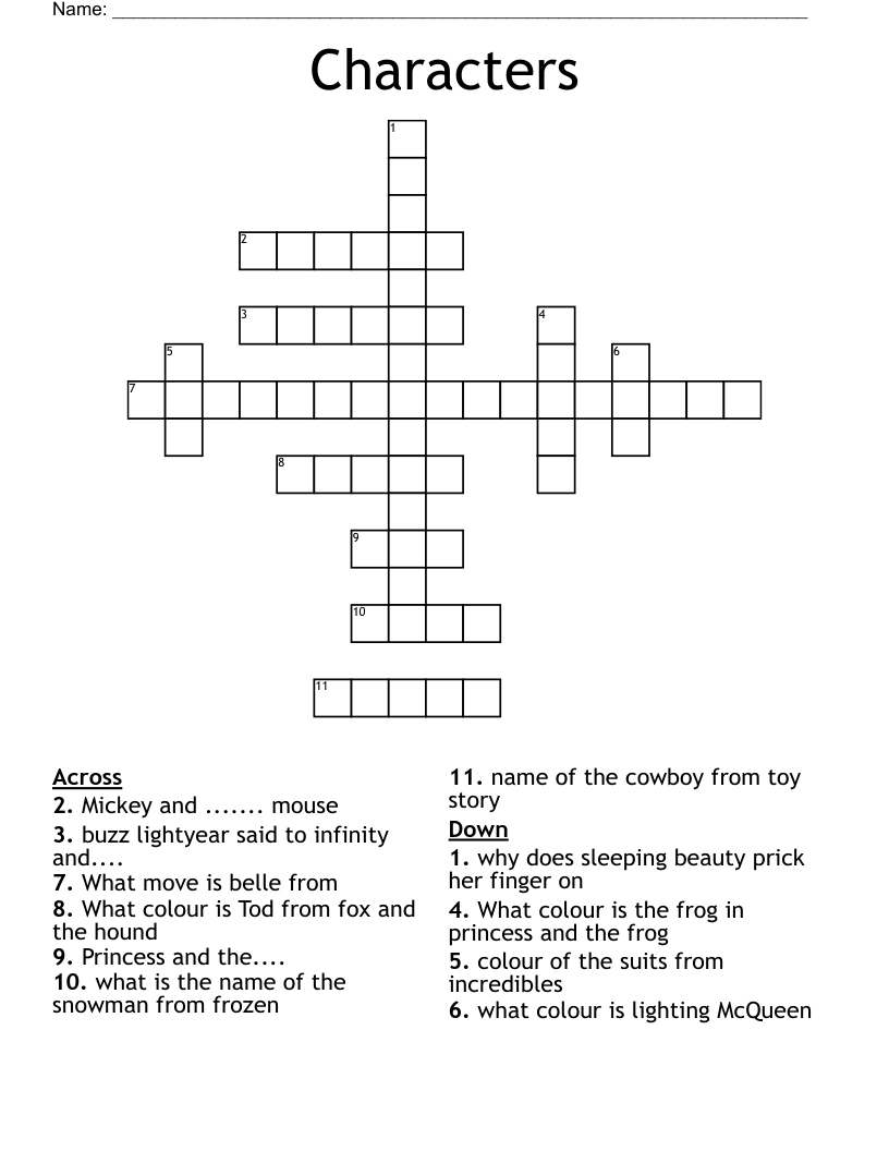 Characters  Crossword