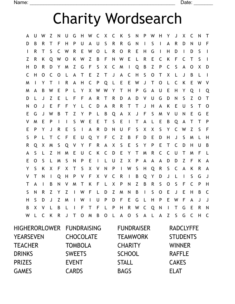 Charity Wordsearch