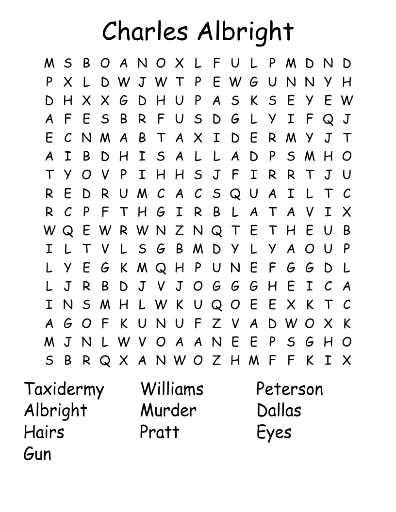 Charles Albright Word Search
