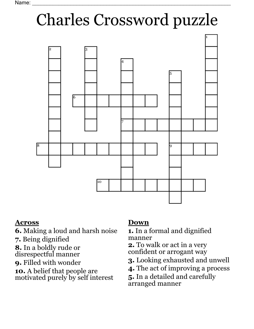 Charles Crossword puzzle 