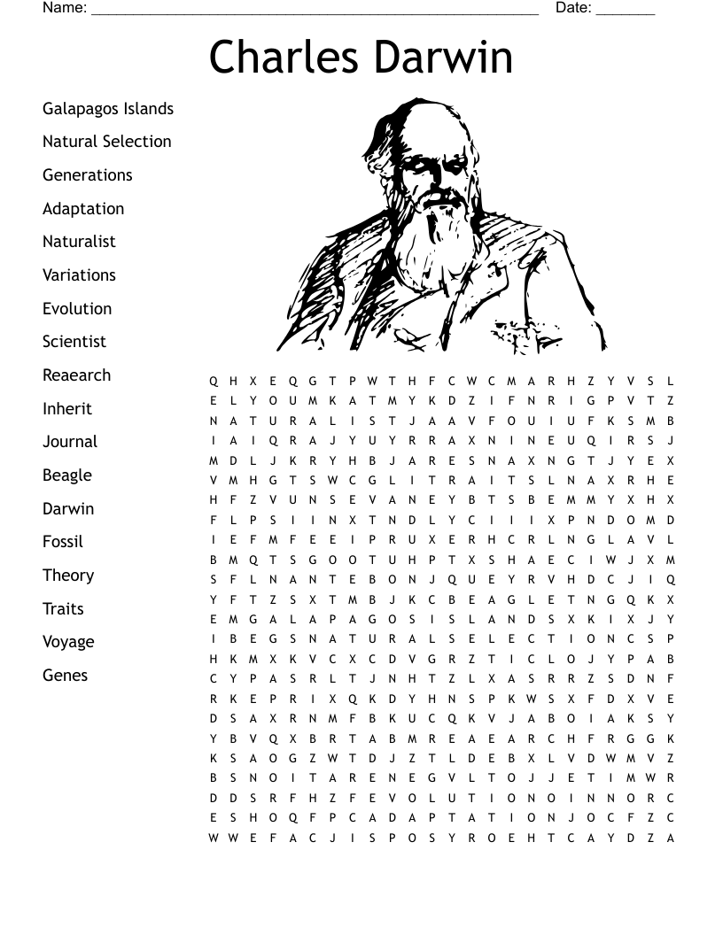 Charles Darwin Word Search