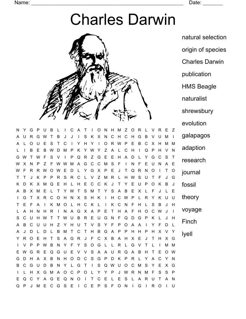 Charles Darwin  Word Search